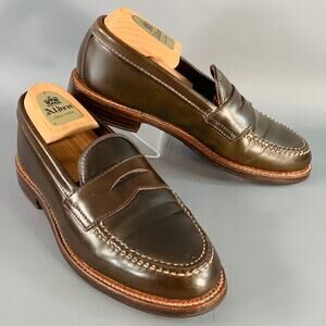 ALDEN Size 6.5 6717 Brown Cordovan Leather Penny Loafers